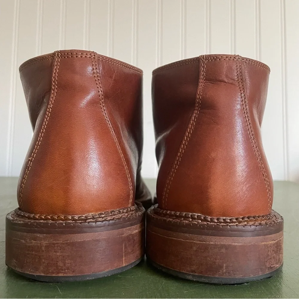 Barefoot Triple Stitched/Handmade Desert Boots in Cognac Leather *Italy*